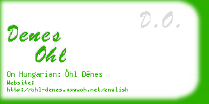 denes ohl business card