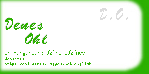 denes ohl business card